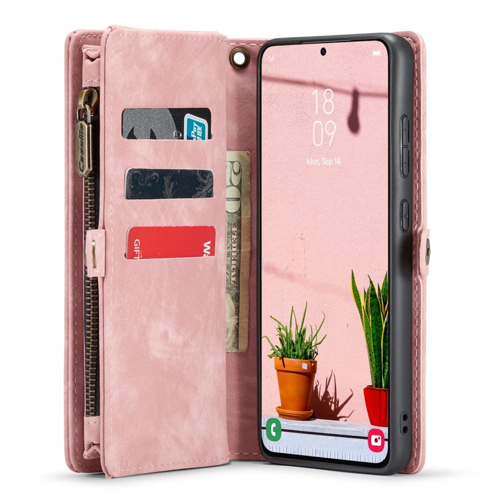 Multi-slot Portemonnaie-Hülle Samsung Galaxy S24 Plus Rosa