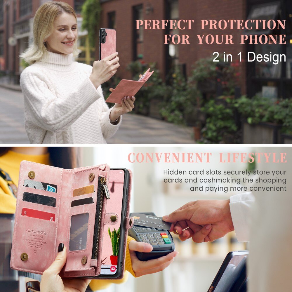 Multi-slot Portemonnaie-Hülle Samsung Galaxy S24 Plus Rosa