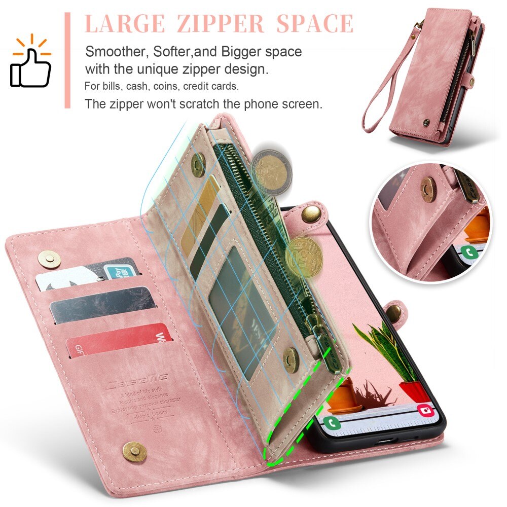 Multi-slot Portemonnaie-Hülle Samsung Galaxy S24 Plus Rosa