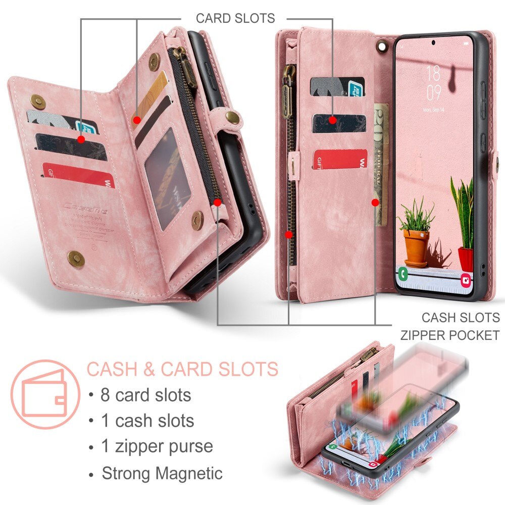 Multi-slot Portemonnaie-Hülle Samsung Galaxy S24 Plus Rosa