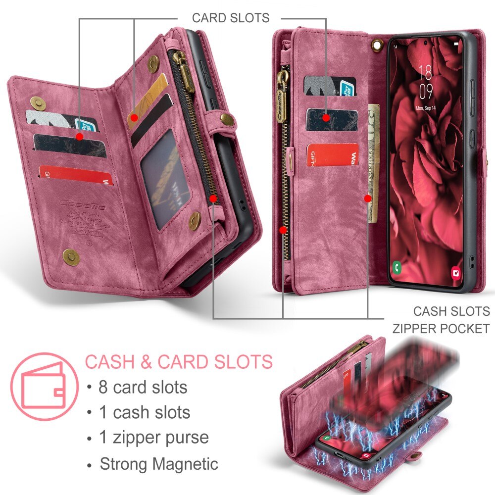 Multi-slot Portemonnaie-Hülle Samsung Galaxy S24 Plus Rot