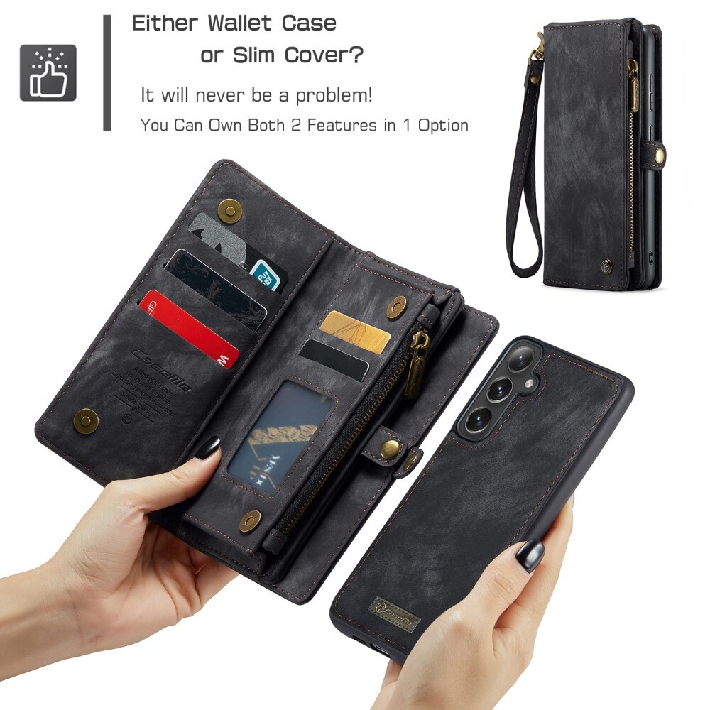 Multi-slot Portemonnaie-Hülle Samsung Galaxy S24 Plus Grau