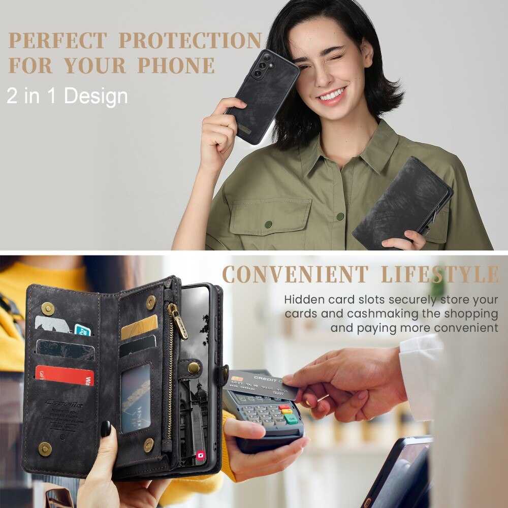 Multi-slot Portemonnaie-Hülle Samsung Galaxy S24 Plus Grau
