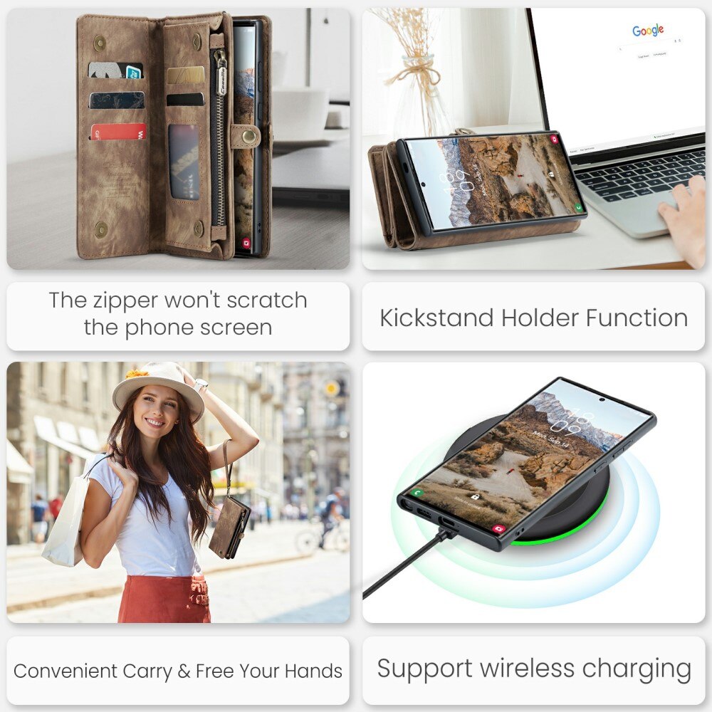 Multi-slot Portemonnaie-Hülle Samsung Galaxy S24 Ultra braun