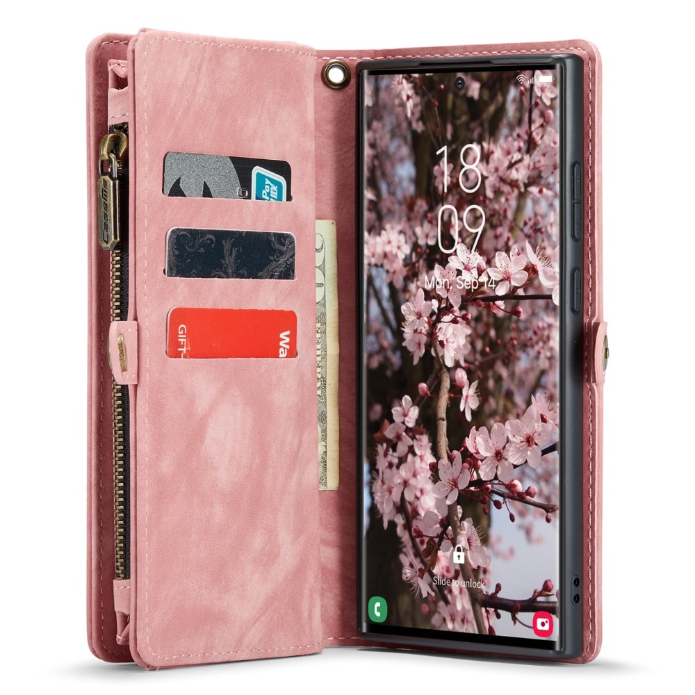Multi-slot Portemonnaie-Hülle Samsung Galaxy S24 Ultra rosa