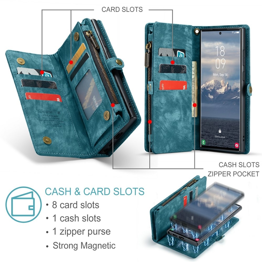 Multi-slot Portemonnaie-Hülle Samsung Galaxy S24 Ultra blau