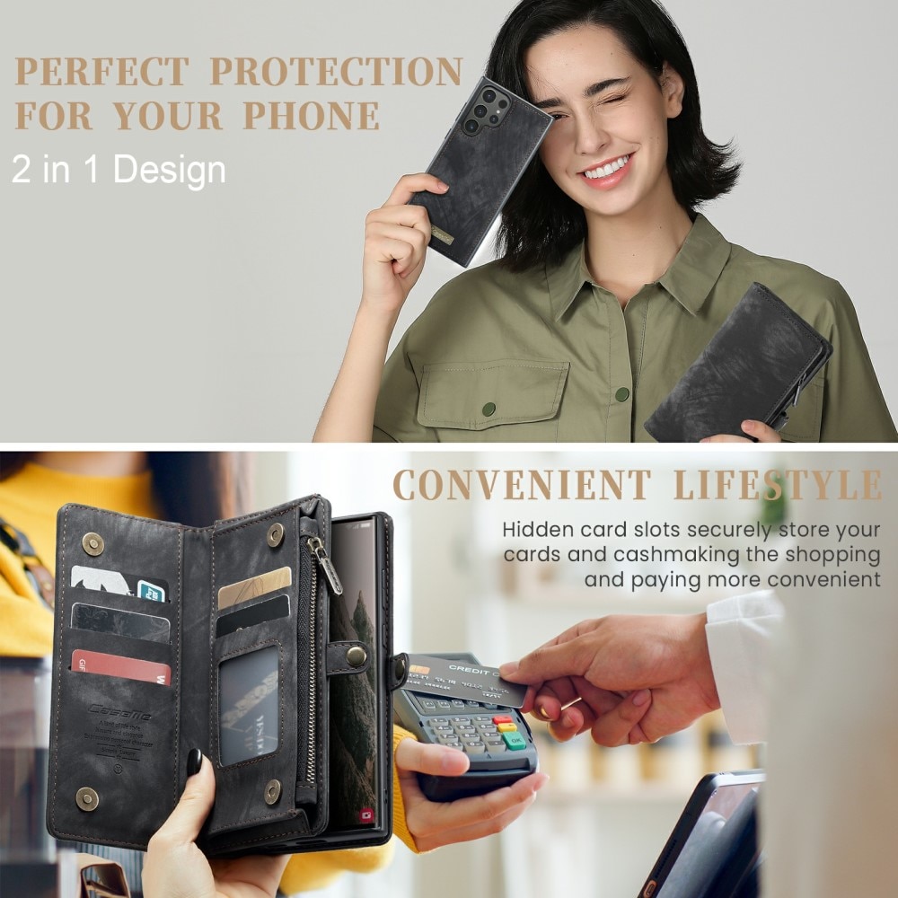 Multi-slot Portemonnaie-Hülle Samsung Galaxy S24 Ultra Grau