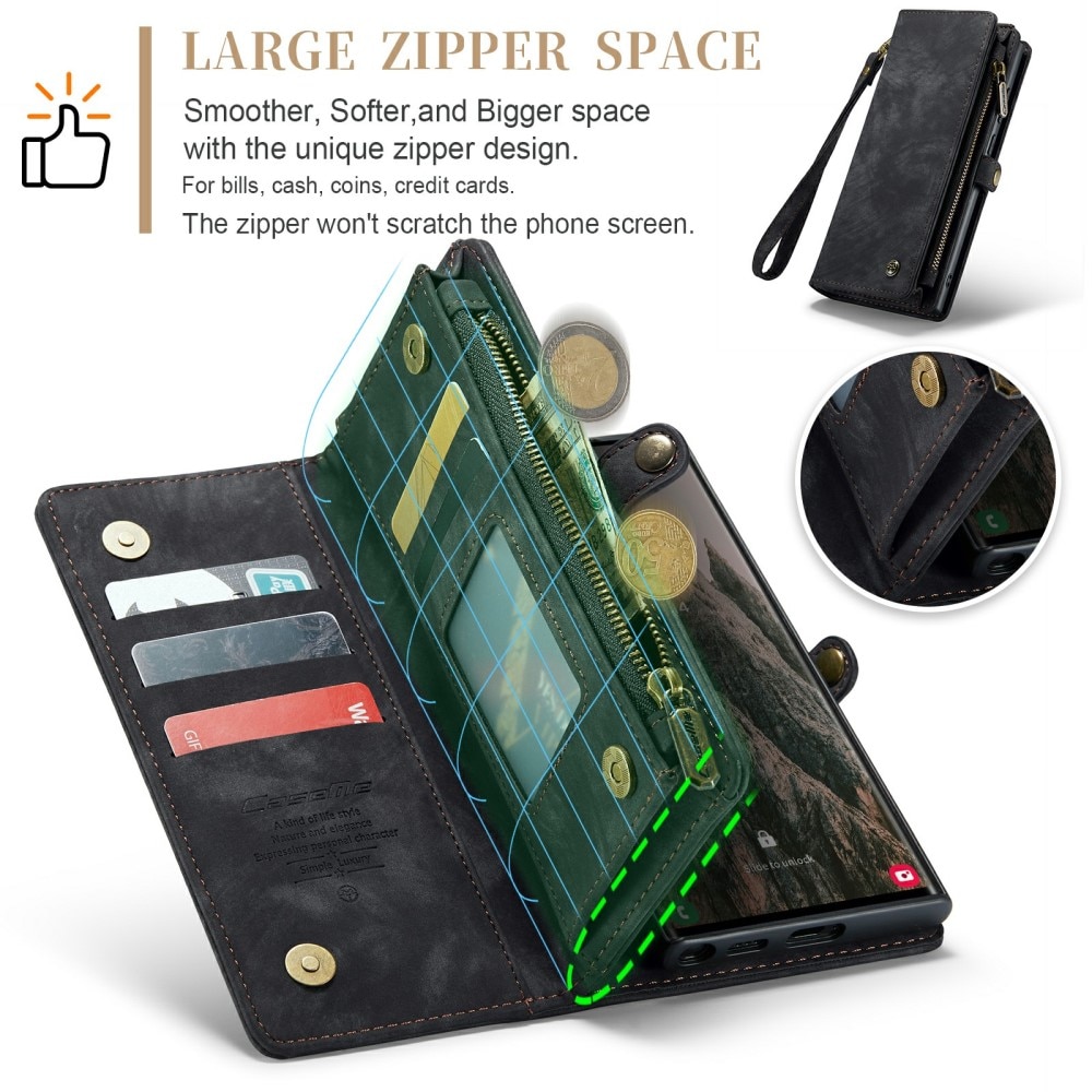Multi-slot Portemonnaie-Hülle Samsung Galaxy S24 Ultra Grau