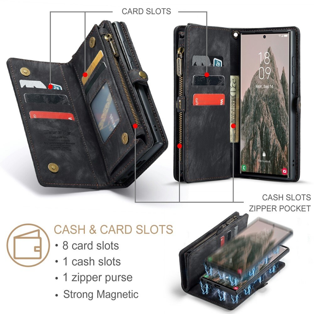 Multi-slot Portemonnaie-Hülle Samsung Galaxy S24 Ultra Grau