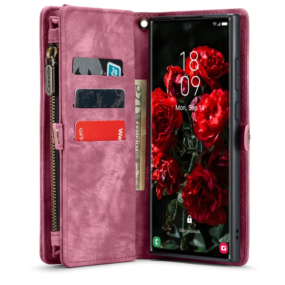 Multi-slot Portemonnaie-Hülle Samsung Galaxy S24 Ultra Rot