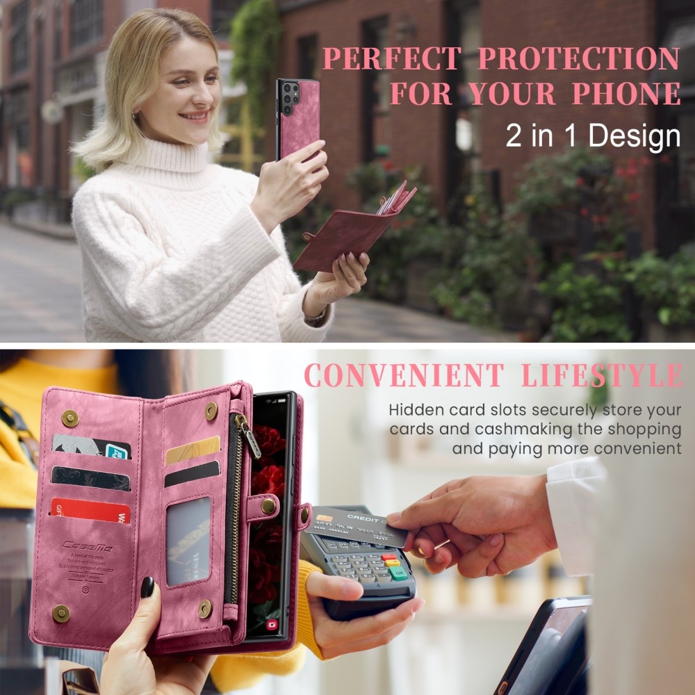 Multi-slot Portemonnaie-Hülle Samsung Galaxy S24 Ultra rot