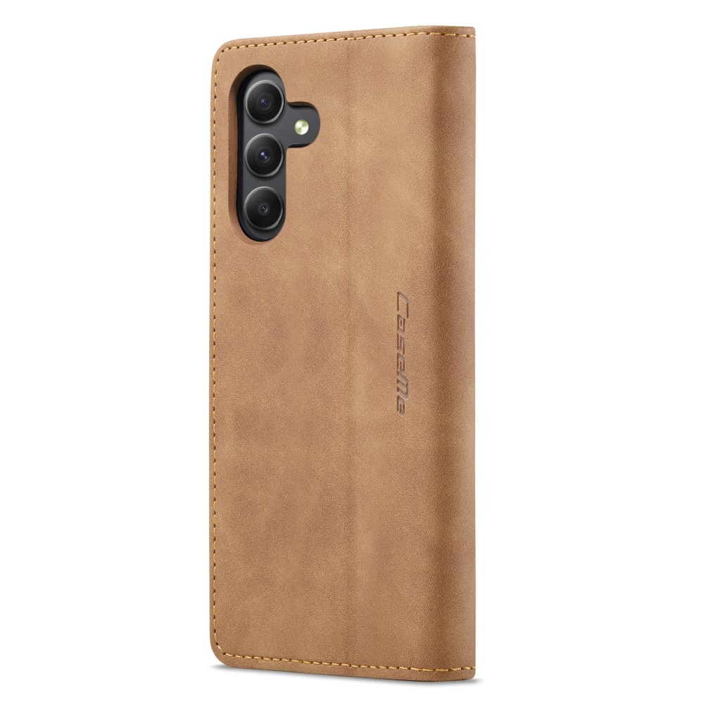 Slim Portemonnaie-Hülle Samsung Galaxy A15 cognac