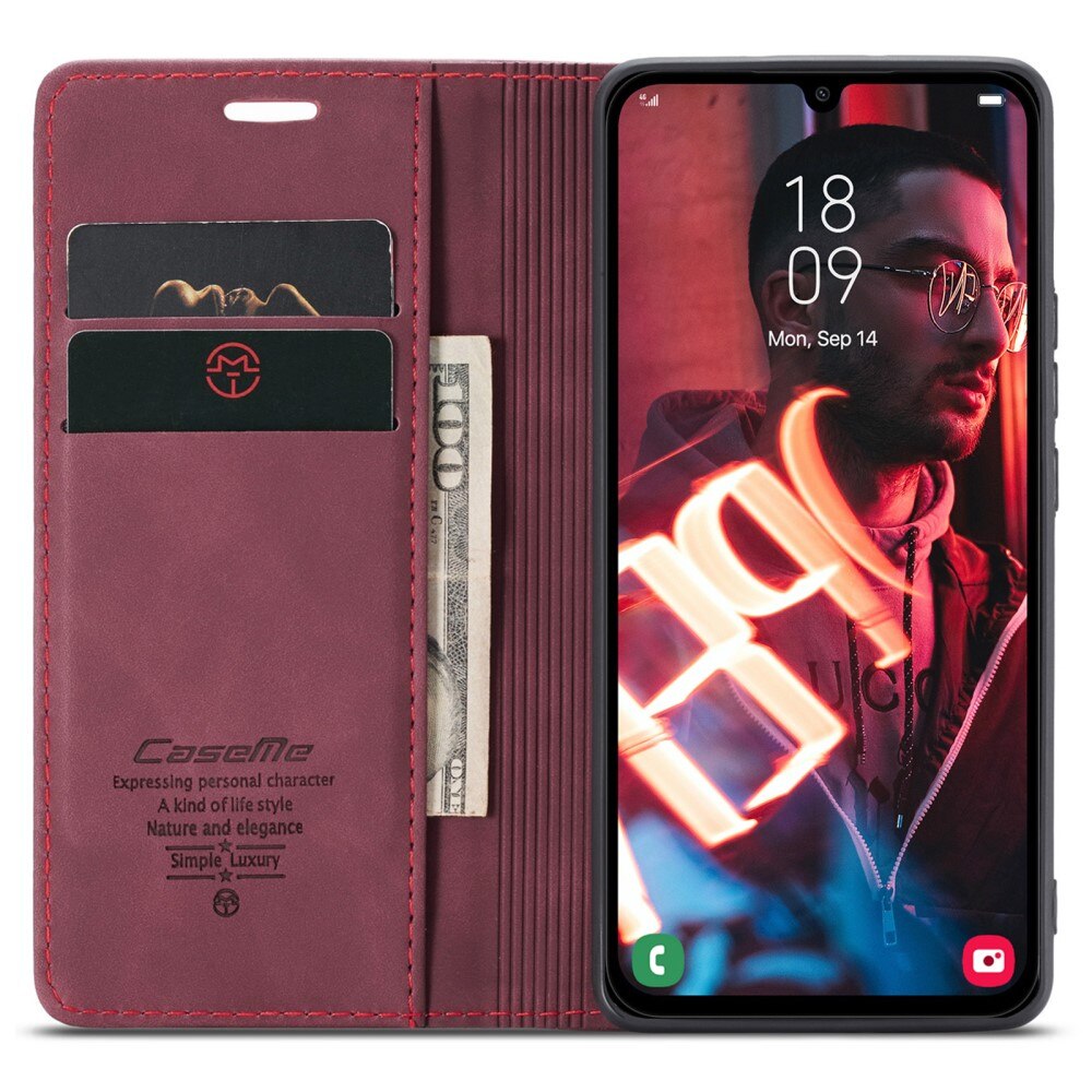 Slim Portemonnaie-Hülle Samsung Galaxy A15 rot