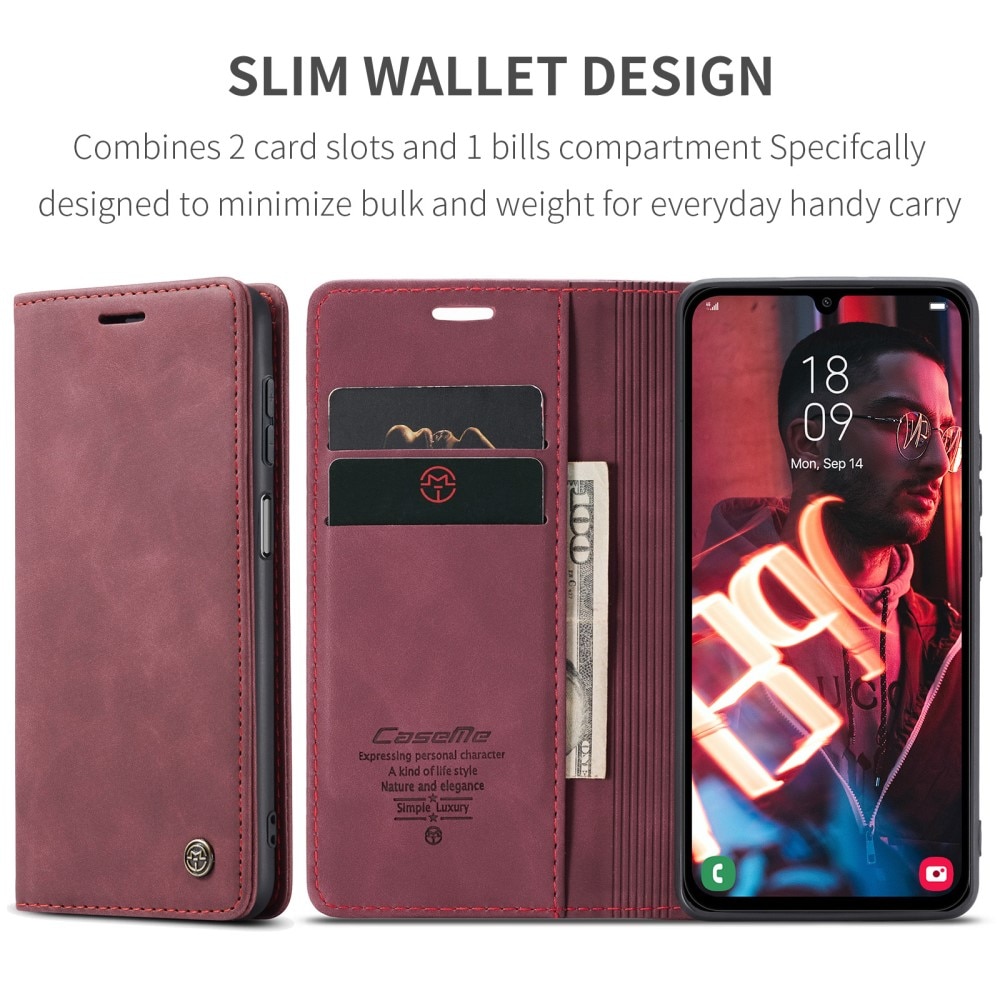 Slim Portemonnaie-Hülle Samsung Galaxy A15 rot