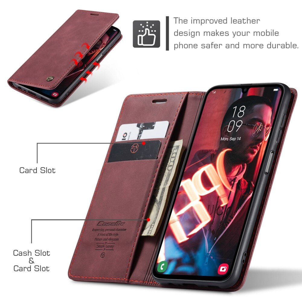 Slim Portemonnaie-Hülle Samsung Galaxy A15 rot