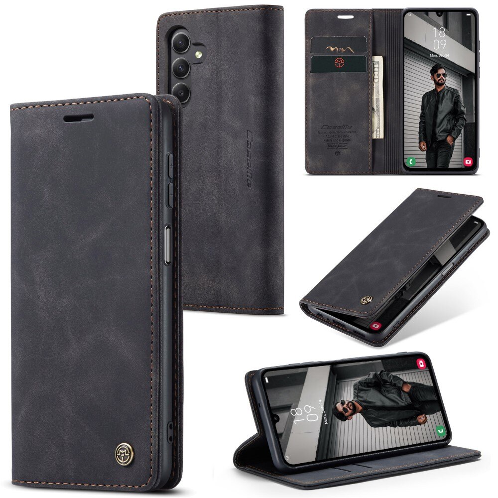 Slim Portemonnaie-Hülle Samsung Galaxy A15 Schwarz