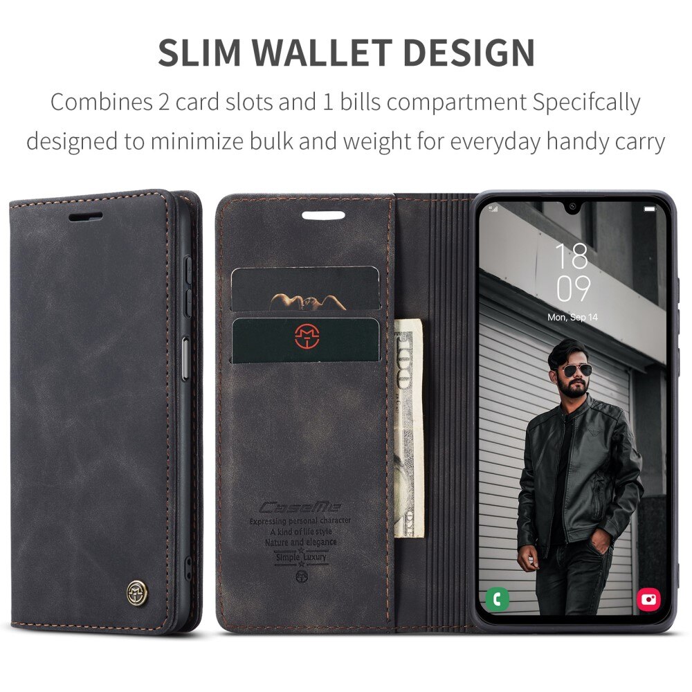 Slim Portemonnaie-Hülle Samsung Galaxy A15 Schwarz