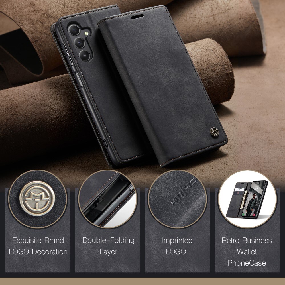 Slim Portemonnaie-Hülle Samsung Galaxy A15 Schwarz