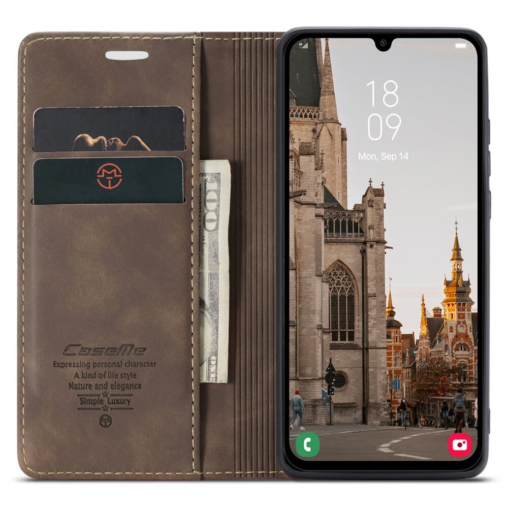 Slim Portemonnaie-Hülle Samsung Galaxy A15 braun