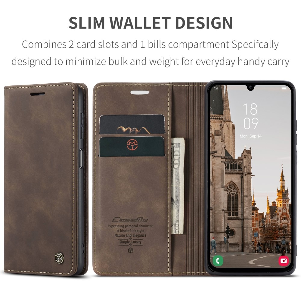 Slim Portemonnaie-Hülle Samsung Galaxy A15 braun