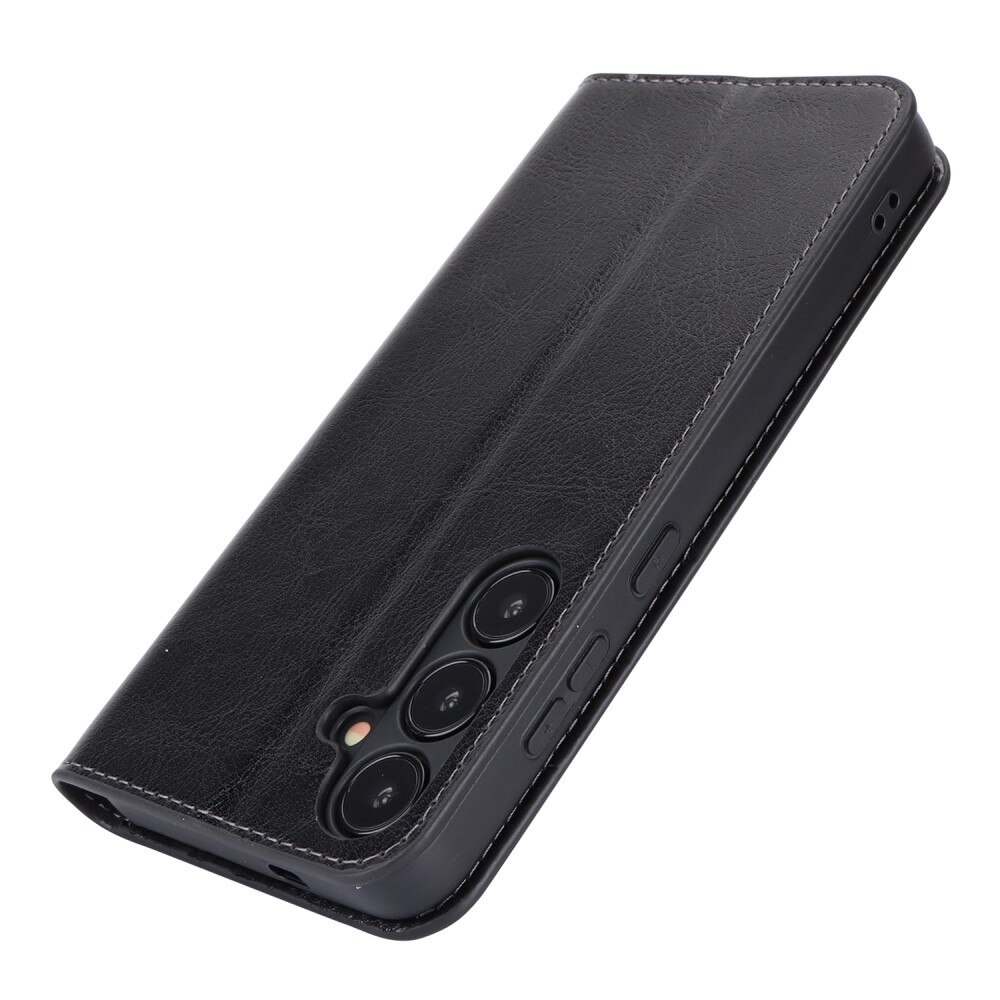 Samsung Galaxy S24 Plus Handytasche aus Echtem Leder schwarz