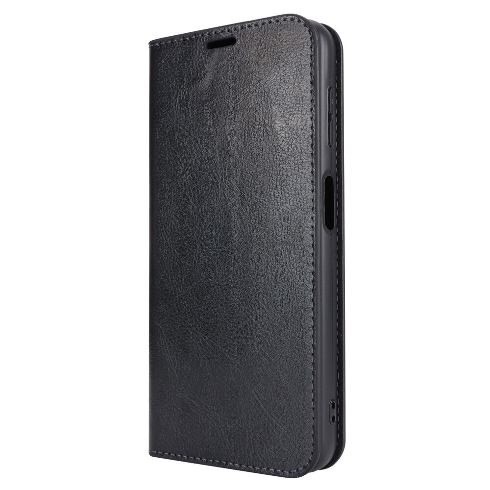 Samsung Galaxy A14 Handytasche aus Echtem Leder schwarz