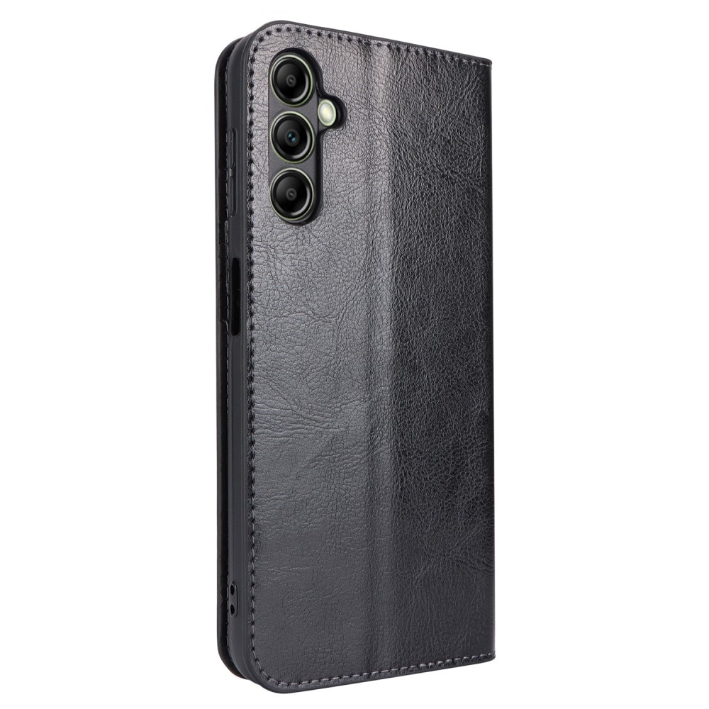 Samsung Galaxy A14 Handytasche aus Echtem Leder schwarz