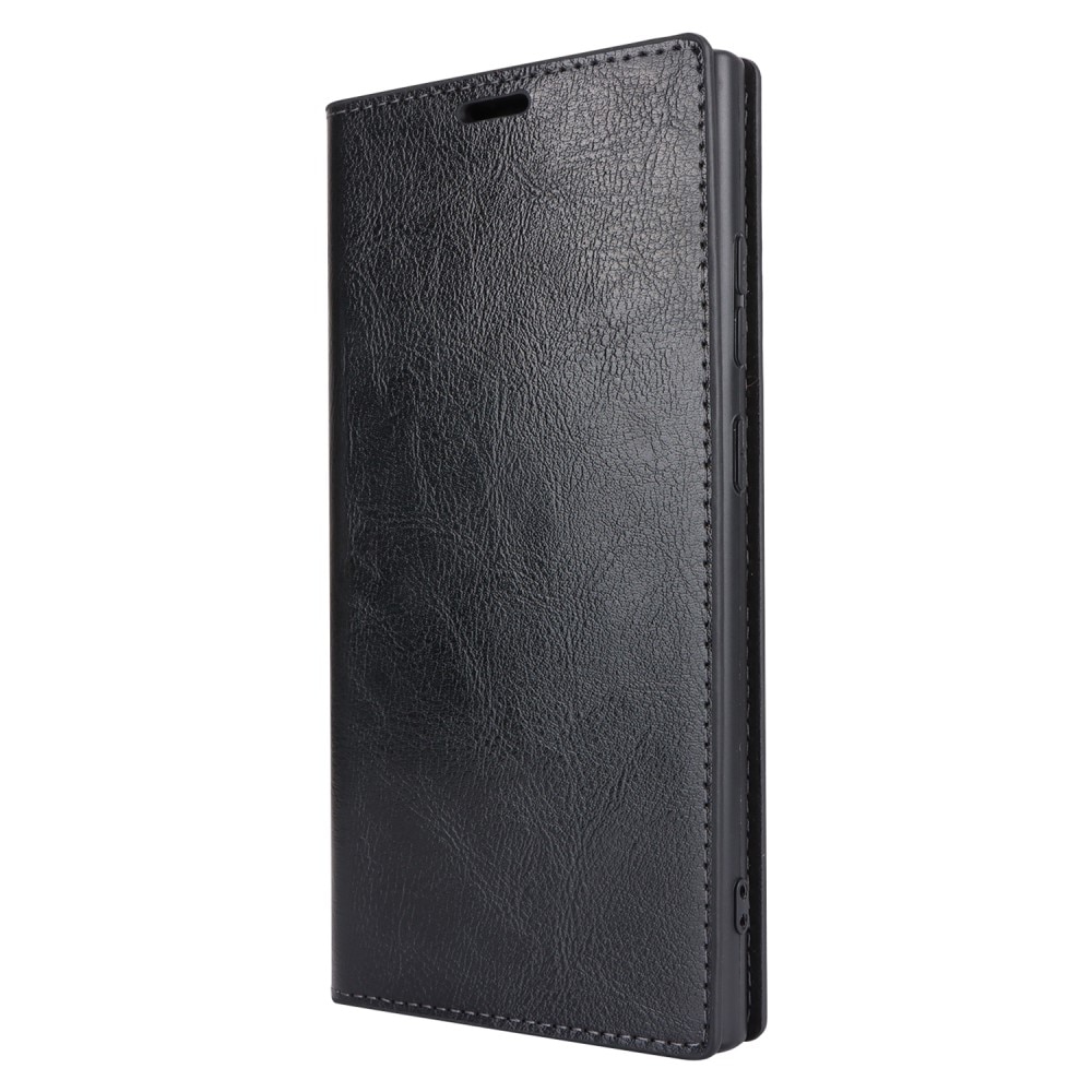 Samsung Galaxy S24 Ultra Handytasche aus Echtem Leder Schwarz