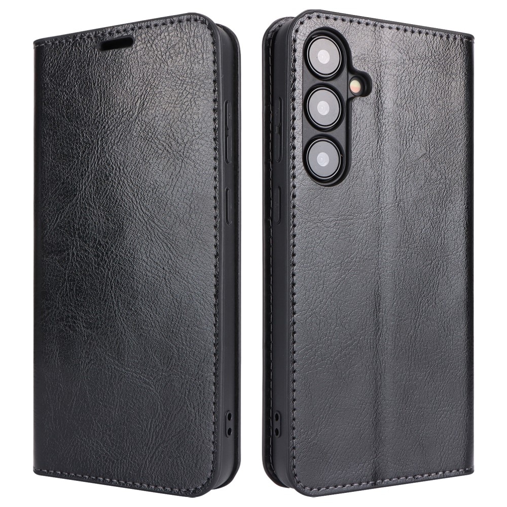Samsung Galaxy S24 Handytasche aus Echtem Leder schwarz