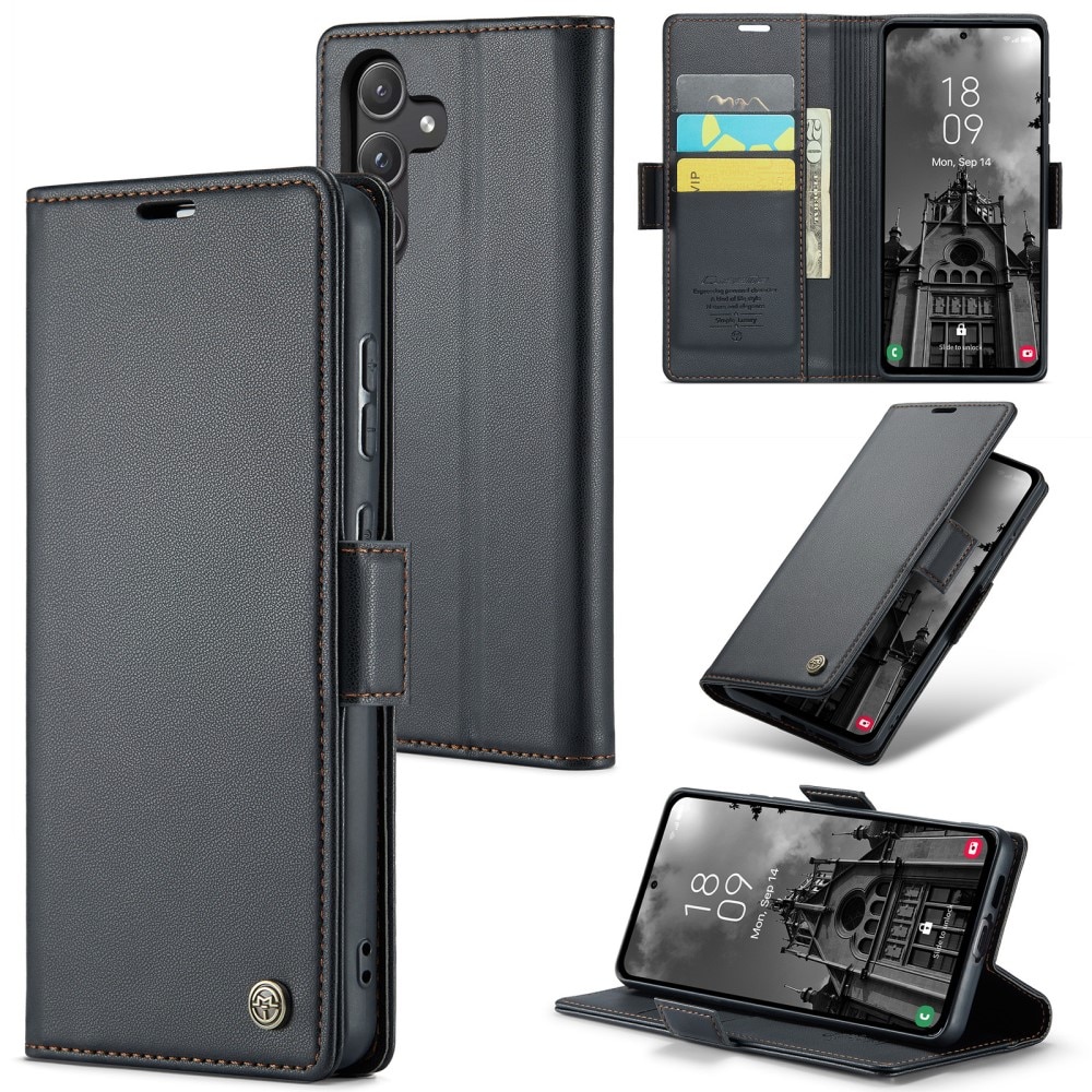 RFID-geschützte Slim Portemonnaie-Hülle Samsung Galaxy A55 schwarz