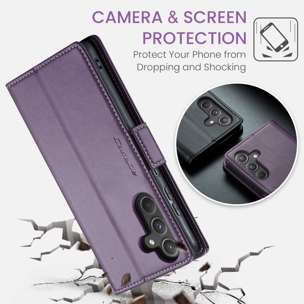 RFID-geschützte Slim Portemonnaie-Hülle Samsung Galaxy A55 lila