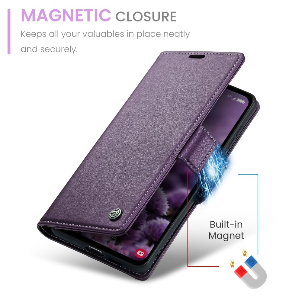 RFID-geschützte Slim Portemonnaie-Hülle Samsung Galaxy A55 lila