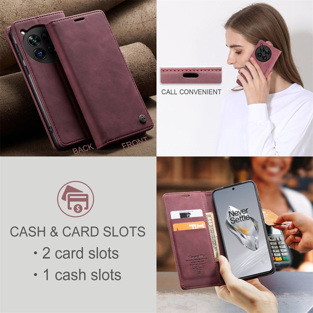 Slim Portemonnaie-Hülle OnePlus 12 rot