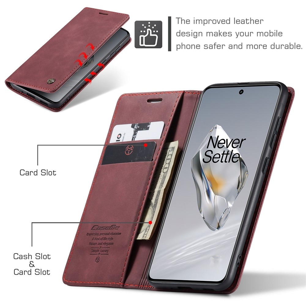 Slim Portemonnaie-Hülle OnePlus 12 rot