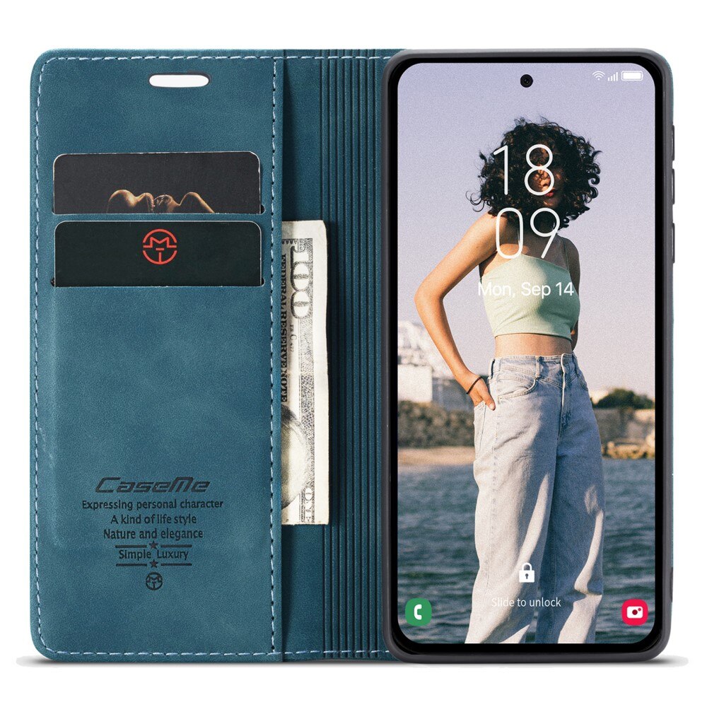 Slim Portemonnaie-Hülle Samsung Galaxy A55 blau