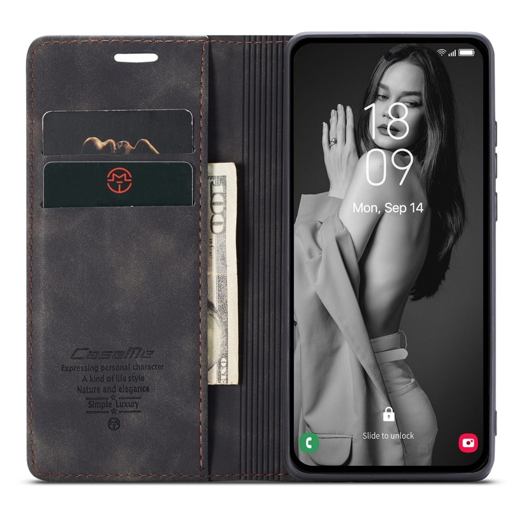 Slim Portemonnaie-Hülle Samsung Galaxy A55 schwarz
