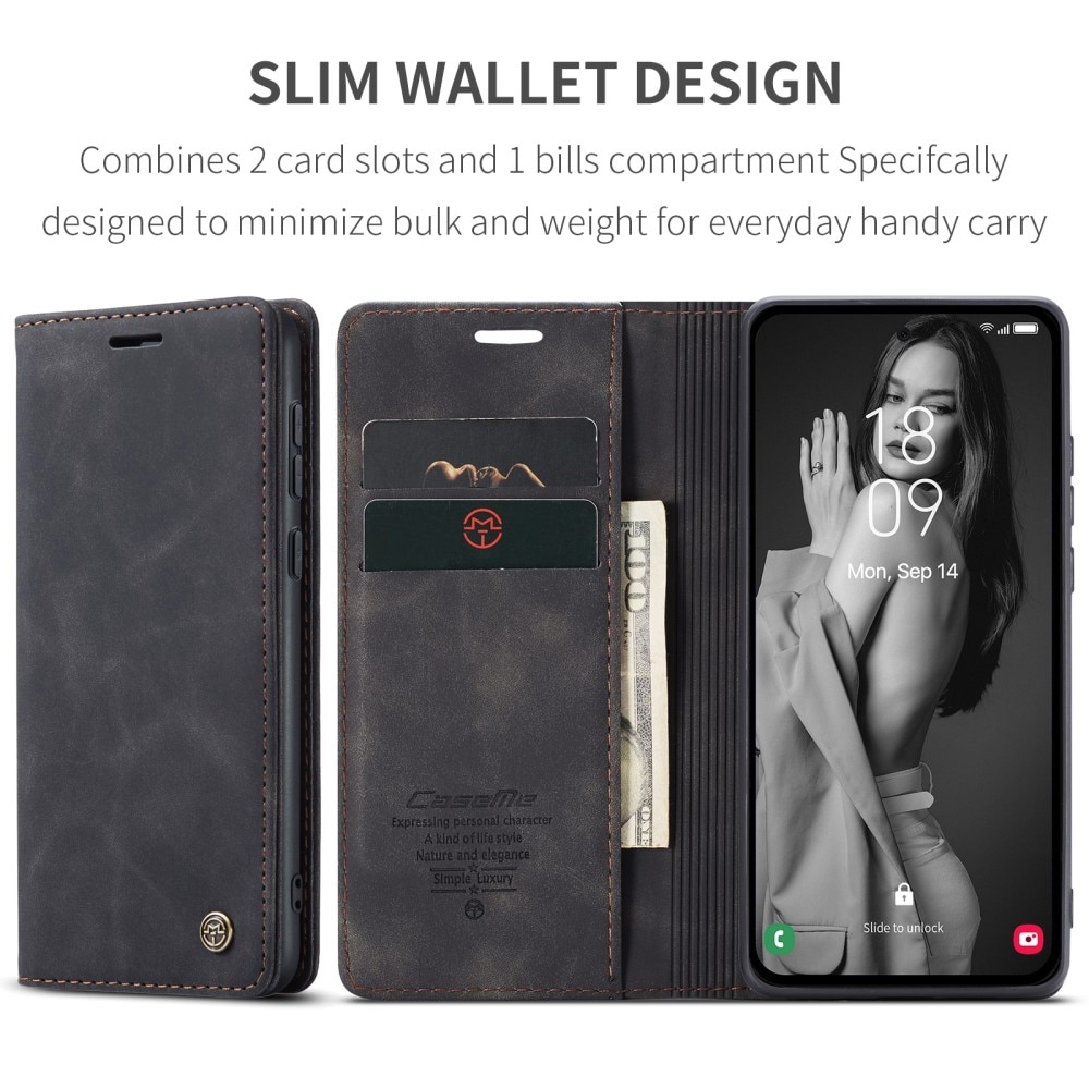 Slim Portemonnaie-Hülle Samsung Galaxy A55 schwarz