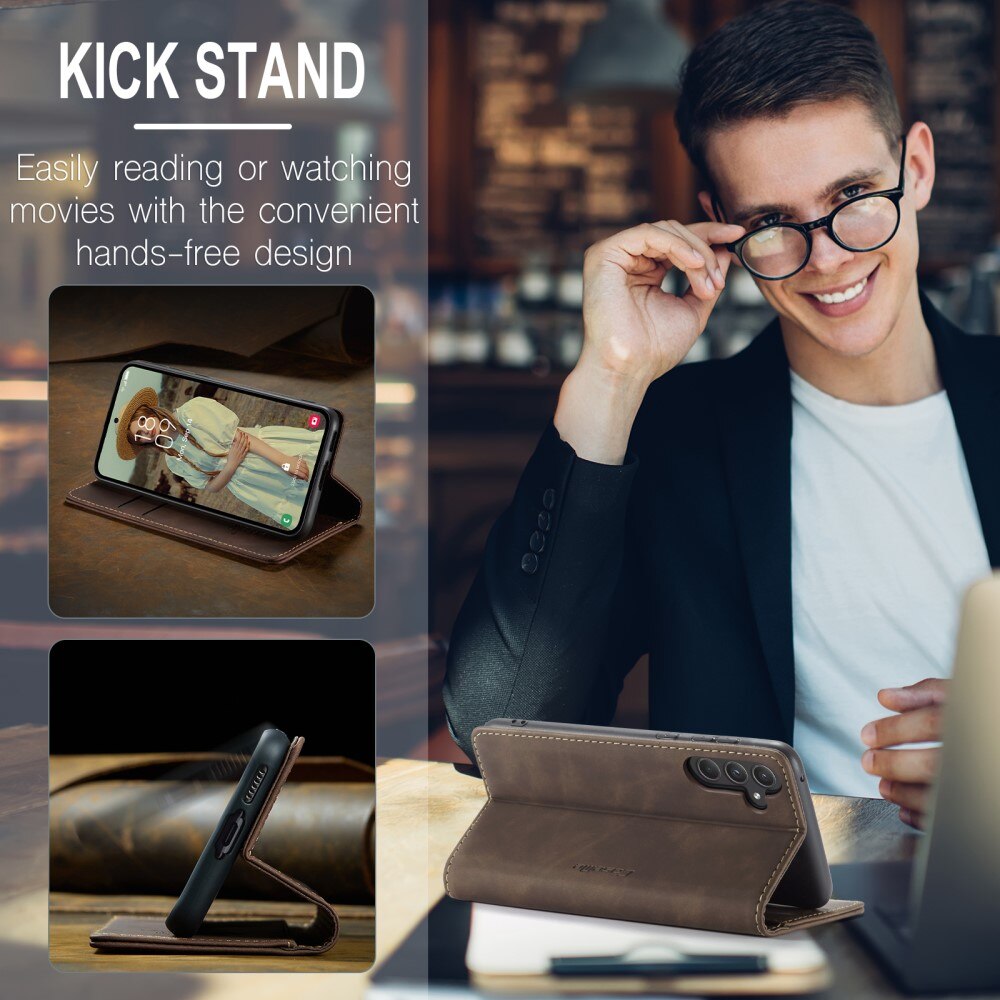 Slim Portemonnaie-Hülle Samsung Galaxy A55 Braun