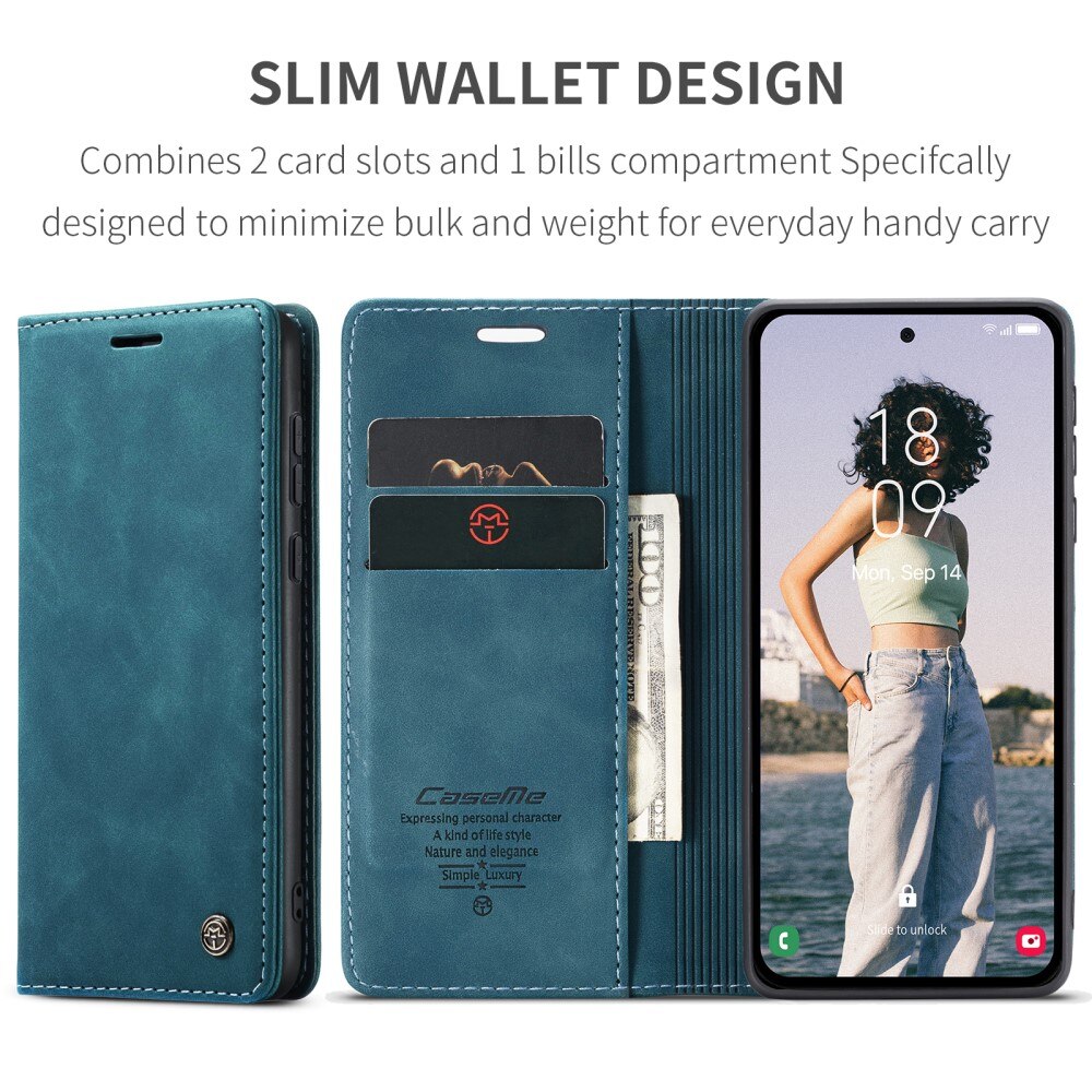 Slim Portemonnaie-Hülle Samsung Galaxy A35 blau