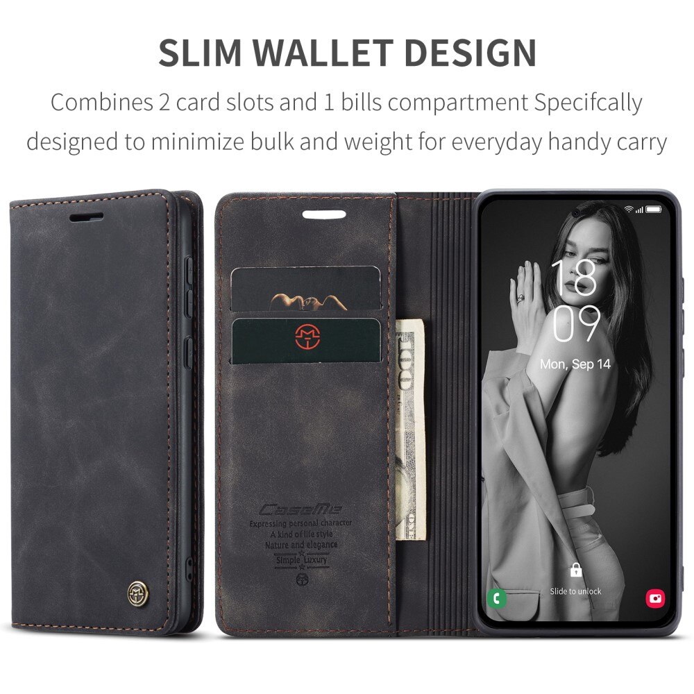 Slim Portemonnaie-Hülle Samsung Galaxy A35 Schwarz
