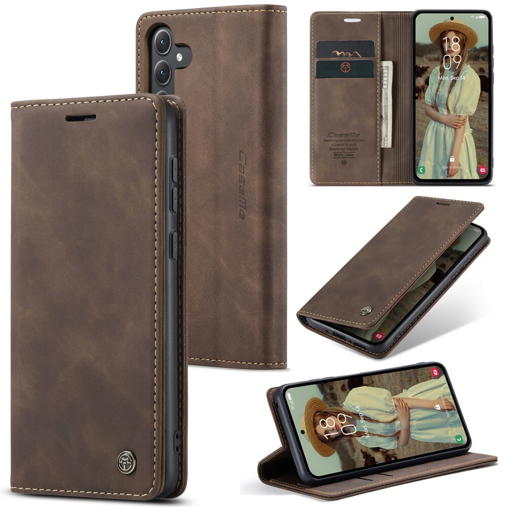 Slim Portemonnaie-Hülle Samsung Galaxy A35 Braun