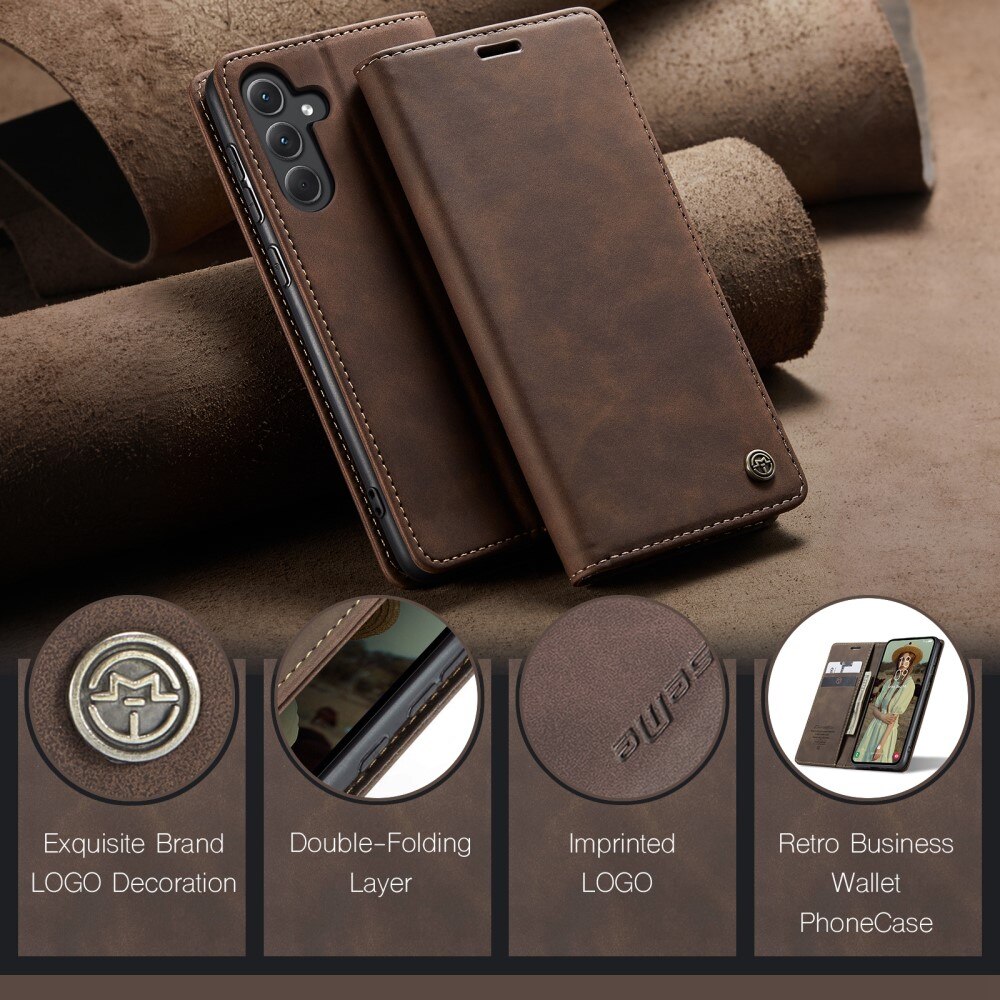Slim Portemonnaie-Hülle Samsung Galaxy A35 Braun