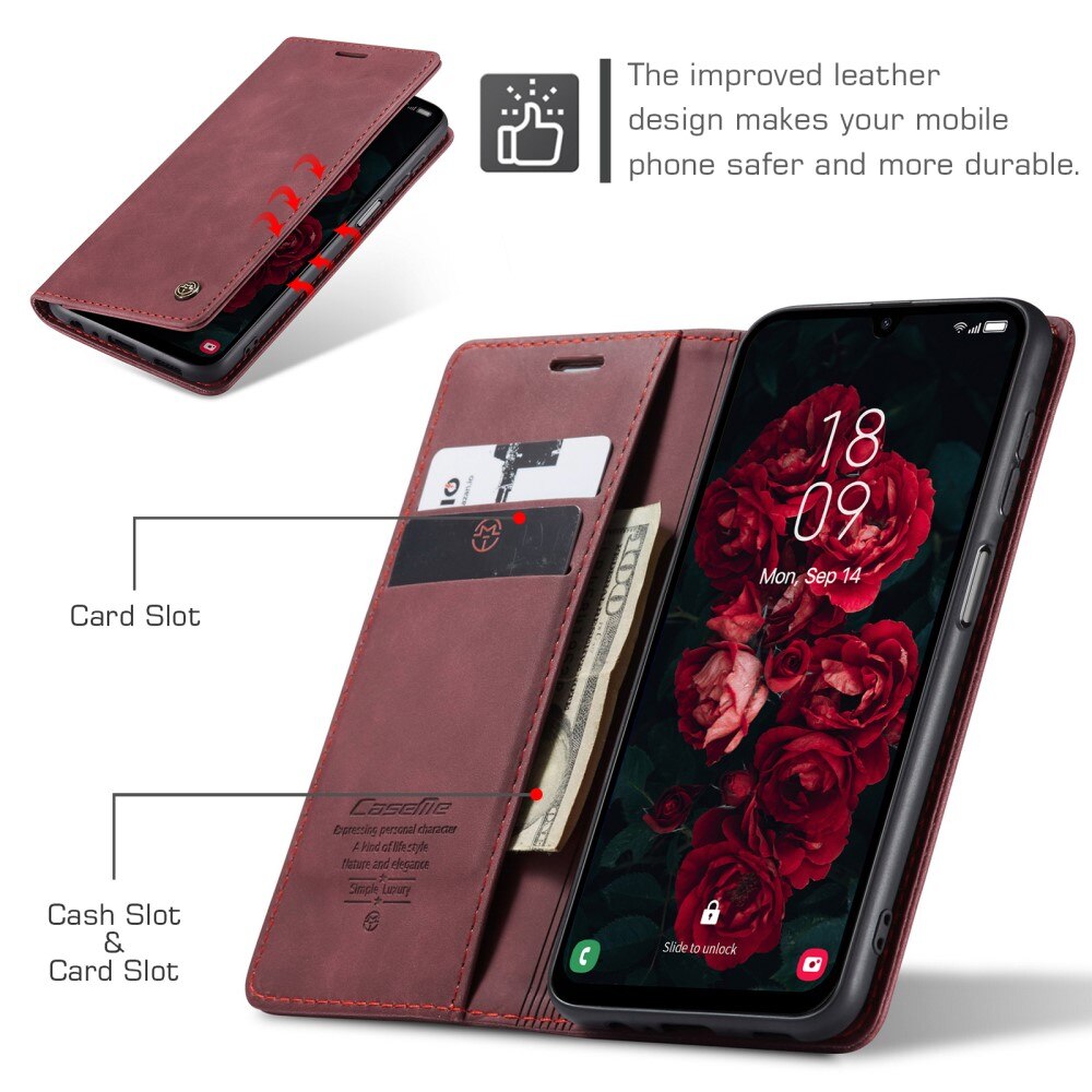 Slim Portemonnaie-Hülle Samsung Galaxy A25 rot