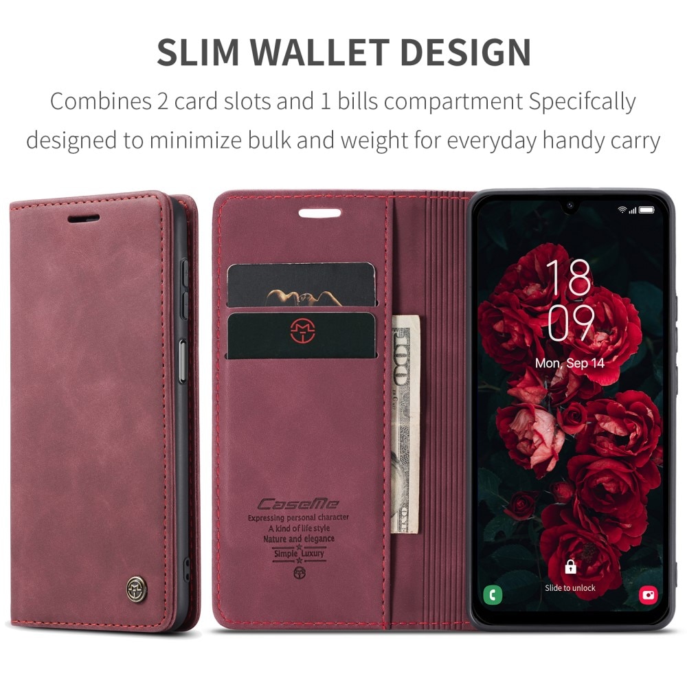 Slim Portemonnaie-Hülle Samsung Galaxy A25 rot