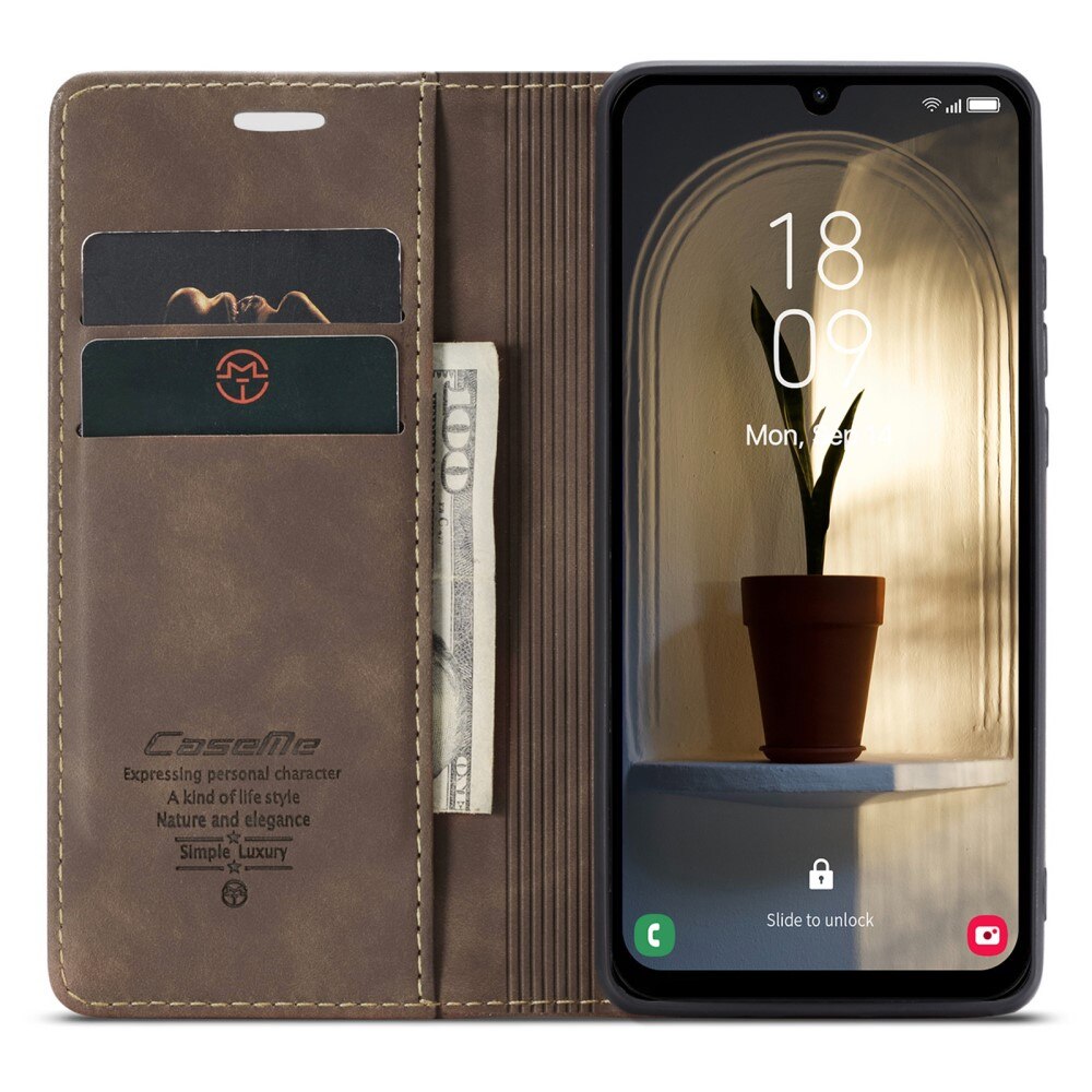 Slim Portemonnaie-Hülle Samsung Galaxy A25 braun