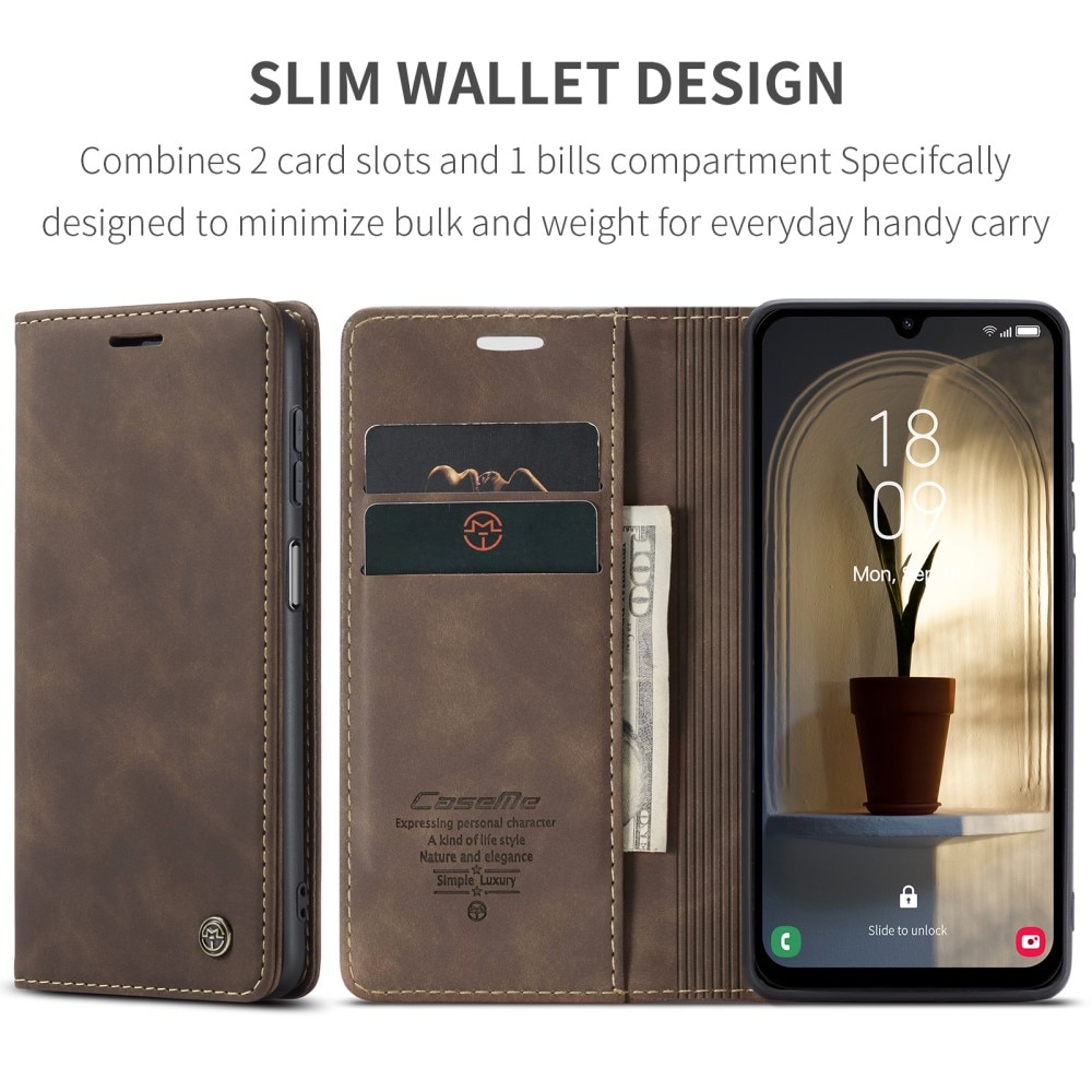 Slim Portemonnaie-Hülle Samsung Galaxy A25 braun