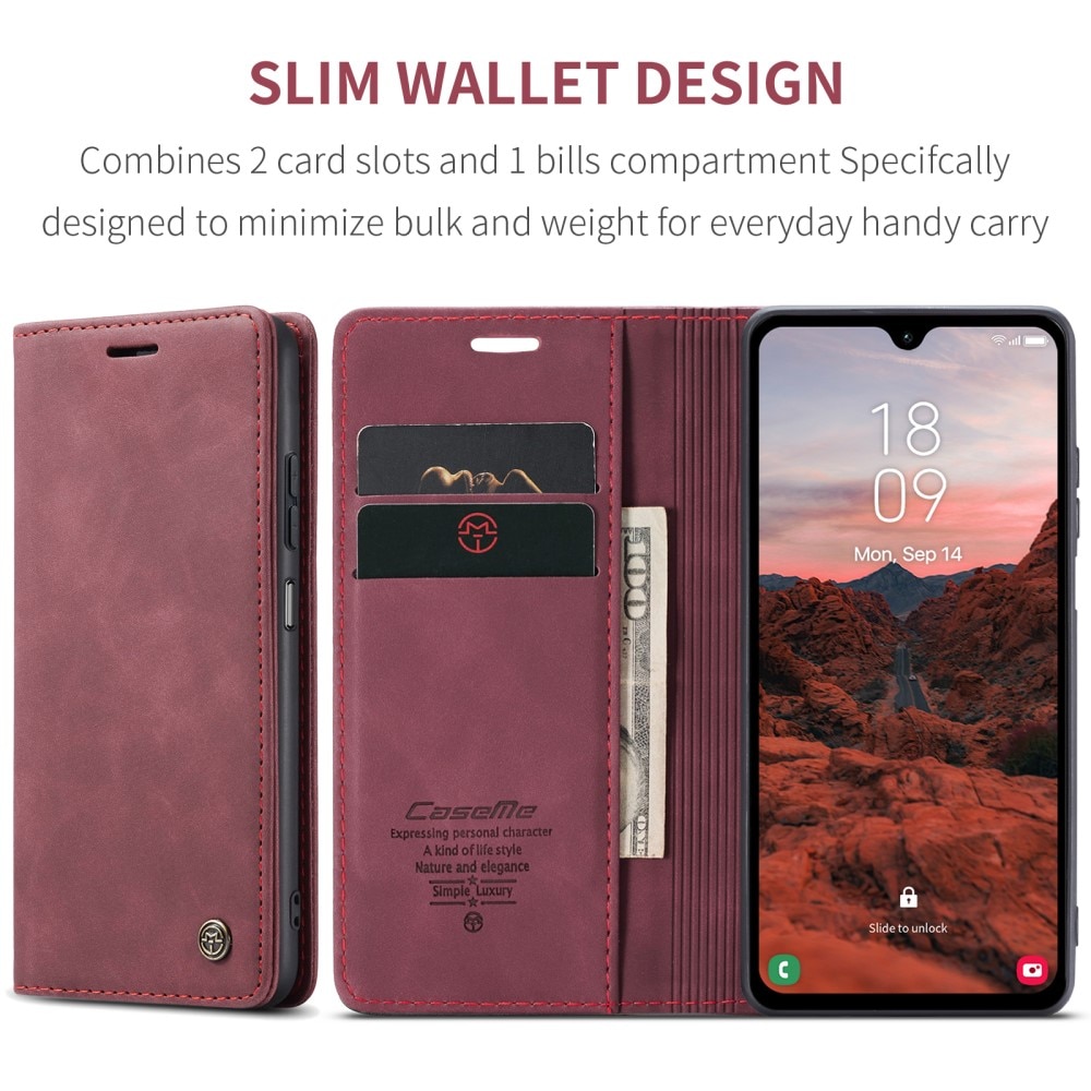 Slim Portemonnaie-Hülle Samsung Galaxy A05s rot