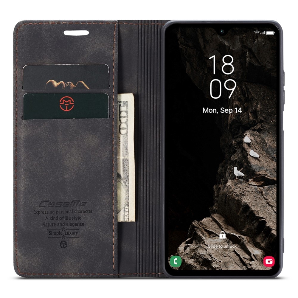 Slim Portemonnaie-Hülle Samsung Galaxy A05s schwarz