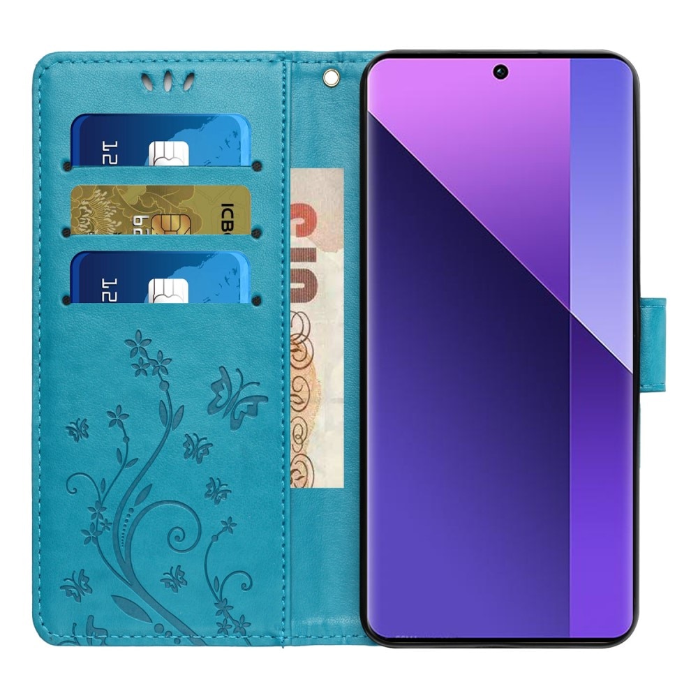 Xiaomi Redmi 13C Handyhülle mit Schmetterlingsmuster, blau