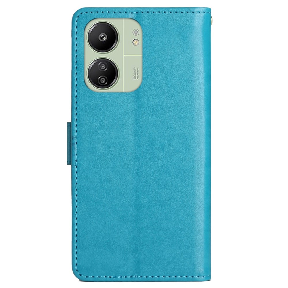 Xiaomi Redmi 13C Handyhülle mit Schmetterlingsmuster, blau